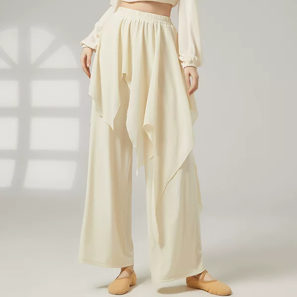 Modern Dance Practice Clothes, Dance Pants and Skirts for Women, Loose New Style Performance Clothes, Classical Dance Flowing Patchwork Wide-Leg Pants