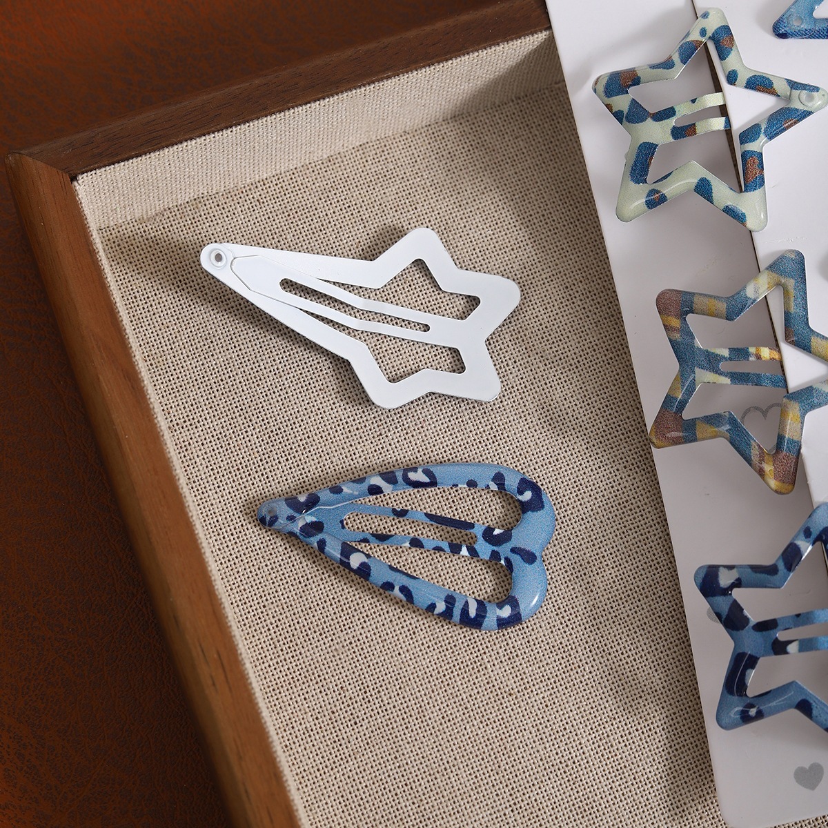Estrellas de onda azul amor broche de cabello personalidad femenina frente broche broche BB broche temperamento broche de cabello adornamiento