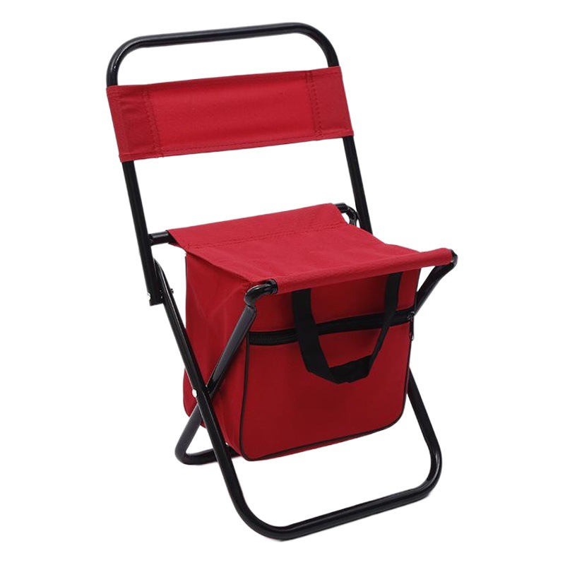 Silla plegable portátil para camping, playa o pesca, diseño simple con respaldo, producción profesional