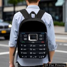 包邮跨境手机键盘印花背包中小学生书包双肩包涤纶减负大容量背包