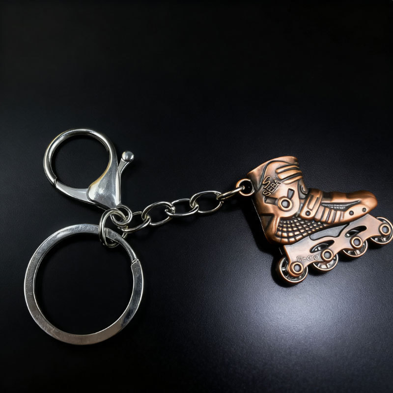 Cross-Border European and American Three-Dimensional Roller Skates Keychain Motorcycle Pendant Fashion Skates Pendant Buckle Metal Key Ring