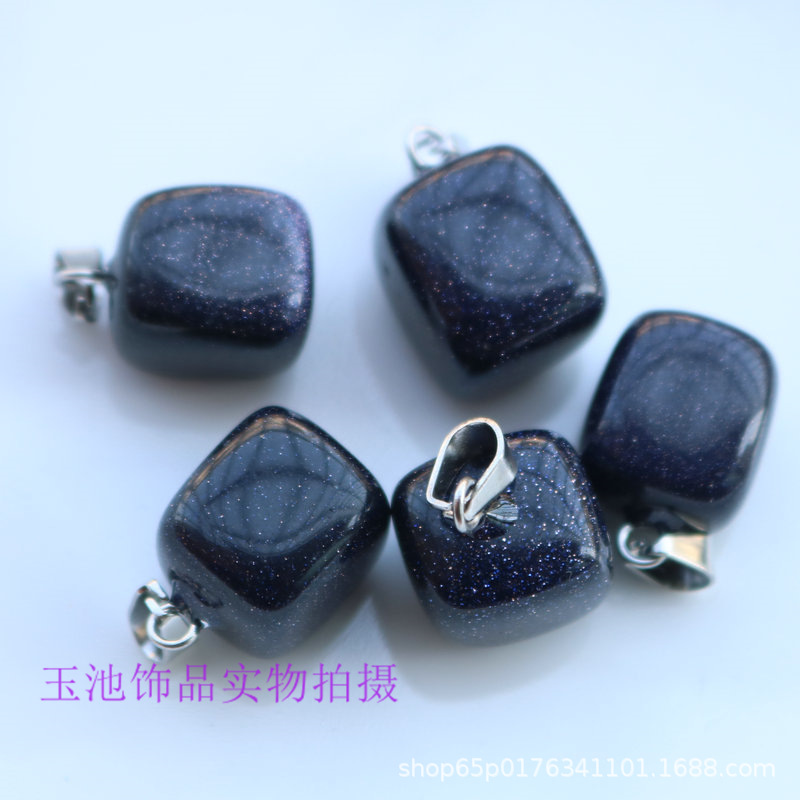 Colgante de cristal natural pequeño cuadrado rosa verde dongling ágata rojo colgante irregular pendientes collar accesorios diy