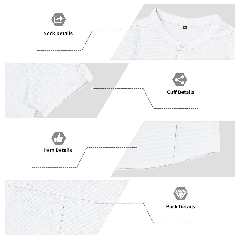 Men's Casual Henley Short Sleeve T-Shirt And Shorts Set Comfort-Focused Polyester Design for Summer_viptrois.com