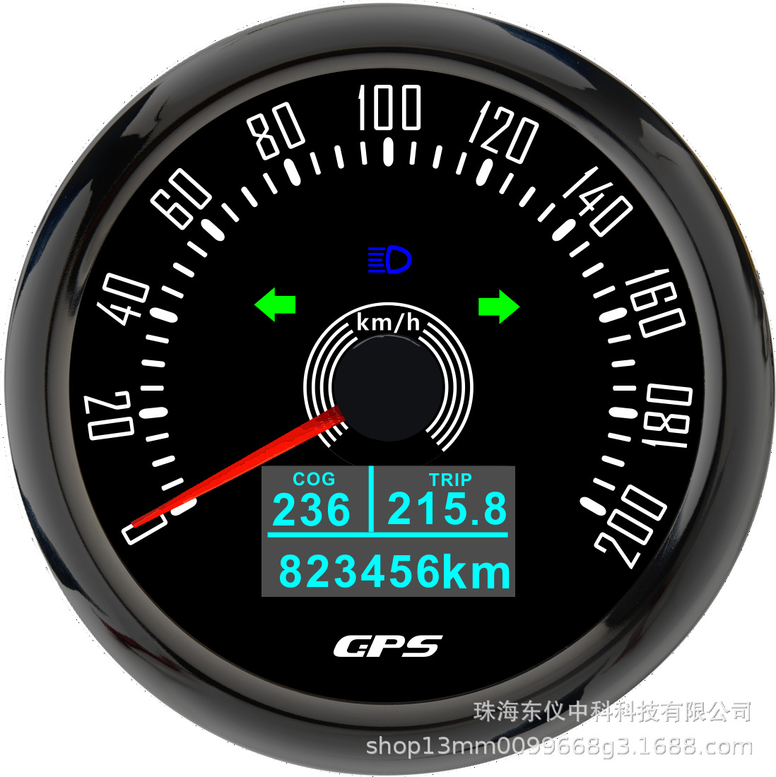 Factory direct supply yacht motorboat electric motorcycle GPS speedometer 7 color backlight 85mm0-200kmh