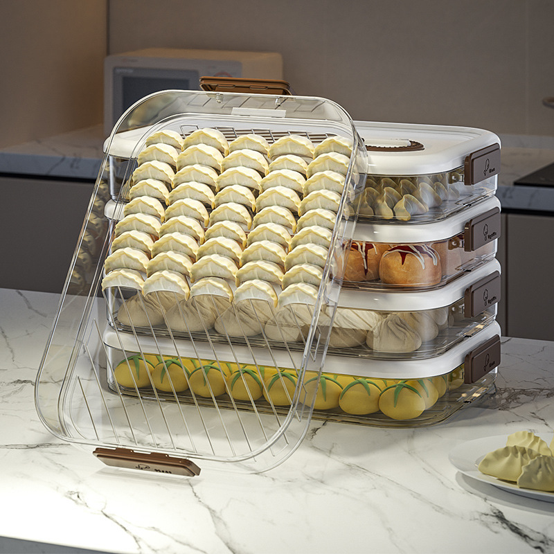 餃子箱家庭用食品級貿易専用密封新鮮保持水餃子饅頭急凍キッチン冷蔵庫収納神器|undefined