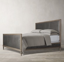 现代简约软包床美国RH家具实木双人床美式乡村复古主卧婚床