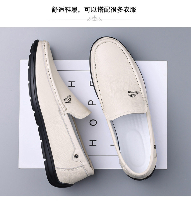 Giày lười nam da thật xỏ chân tiện lợi, thoáng khí khoét lỗ, đế bằng gót 2 cm — Giày bệt Q6121 màu đen, Q6121 giày bệt màu nâu, Q6121 giày bệt màu trắng, Q6121-2 khoét rỗng màu trắng chi tiết 10