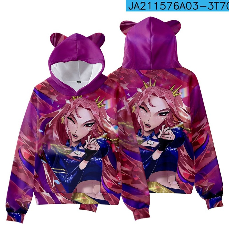 3D新品电影KPop Demon Hunters猎魔女团猫耳朵带帽卫衣成人儿童装|undefined