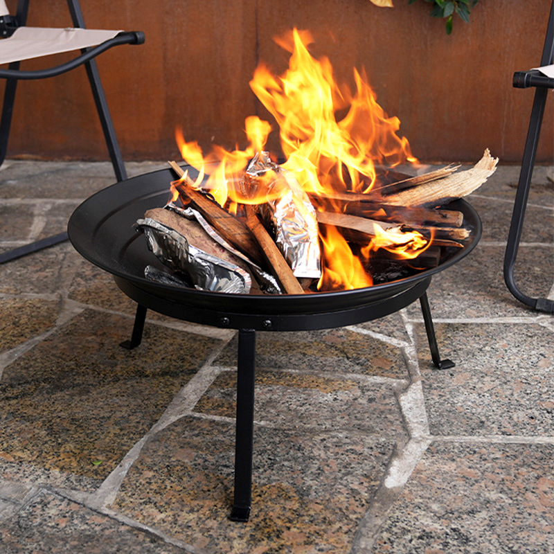 21.5 Cuenca de fuego al aire libre de tres patas, horno de té, fogón de campamento, cuenca de fuego de barbacoa, cuenca de fuego portátil de calefacción de patio
