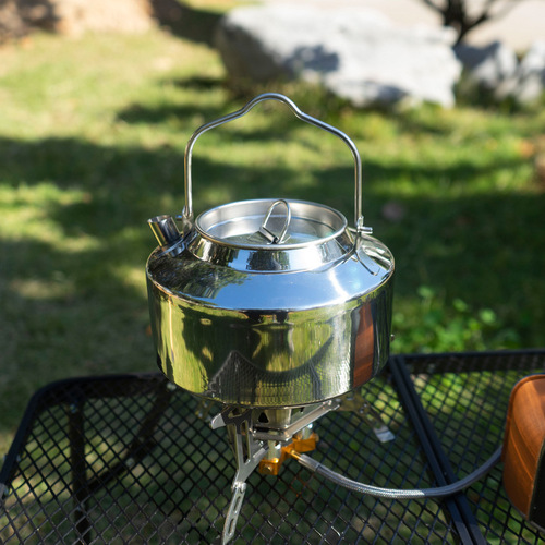 Outdoor camping coffee pot, mountaineering and fishing, self-driving tour kettle, camping car picnic, stainless steel portable teapot