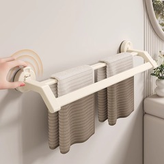 Adhesive Towel Rack Bathroom No-Drill Wall Mount Single/Double Rod Bathroom Toilet Towel Storage Rack