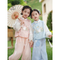 中国風の女の子の漢服秋スーツ 2025 新しいプリンセススタイル秋服少女中国学中秋節唐スーツ