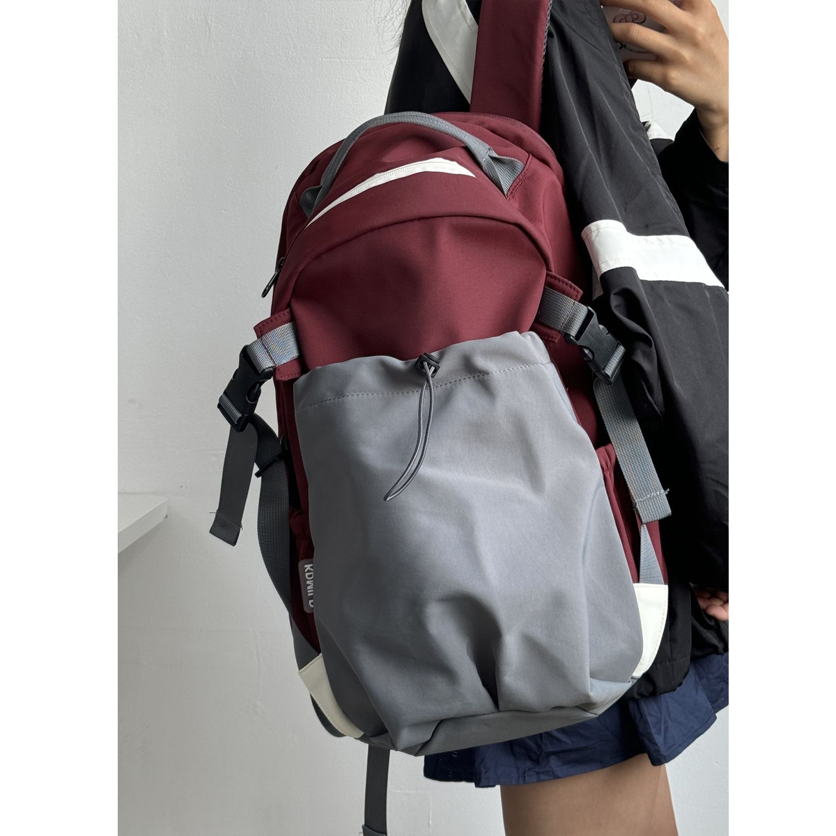 Hiking Mountaineering Bag Large Capacity Color Contrast Backpack Ins College Student Men's and Women's Schoolbag Outdoor Travel Backpack Lightweight