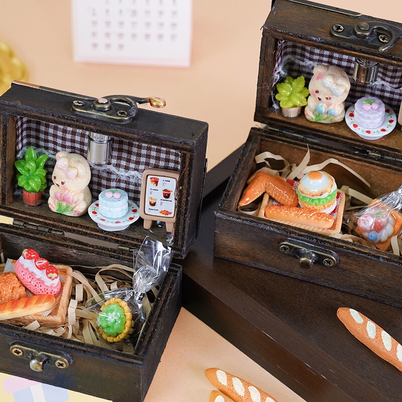 100-Piece DIY Wooden Treasure Box (9 Pieces/Display Box) Creative Food and Toy Treasure Box Fun Miniature Landscape Ornaments 100-Piece DIY Wooden Treasure Box (9 Pieces/Display Box) Creative Food and Toy Treasure Box Fun Miniature Landscape Ornaments