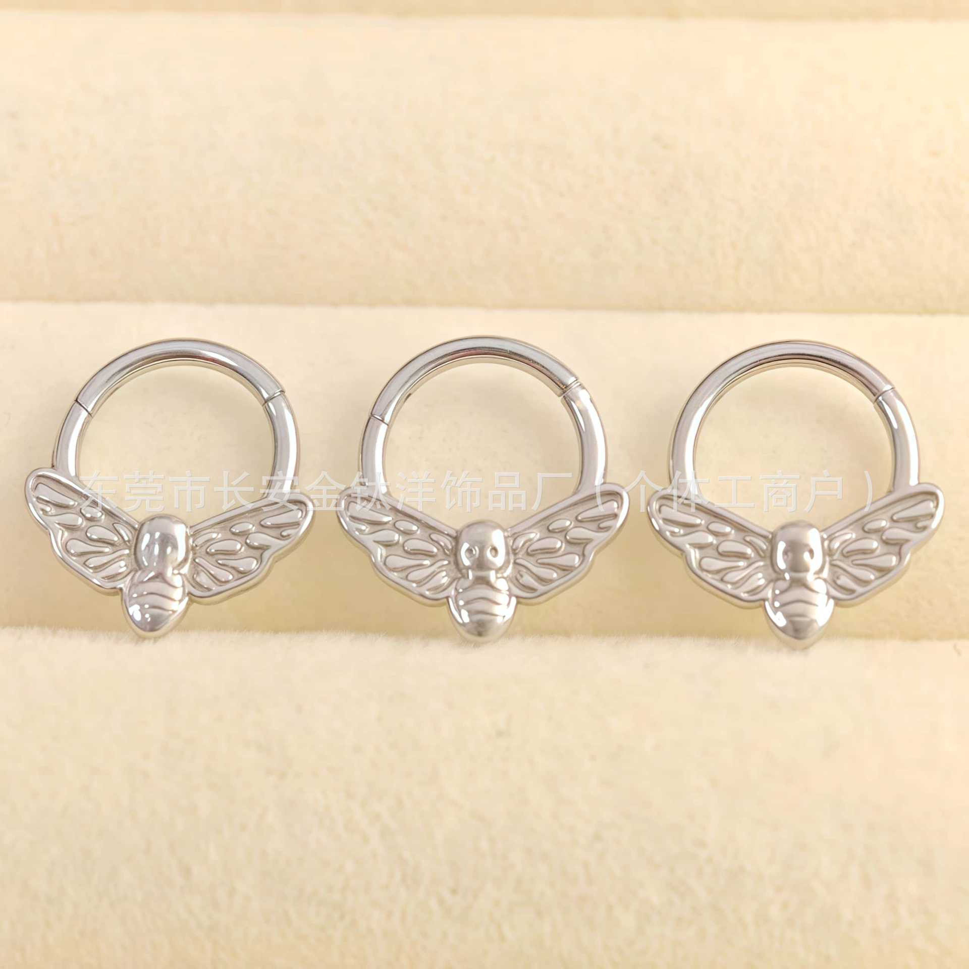 F136 Titanium Butterfly Closed Ring Pinless Hoop Earrings Lip Ring Nose Ring Seamless Ring G23 Titanium Alloy Piercing Jewelry detail image 8