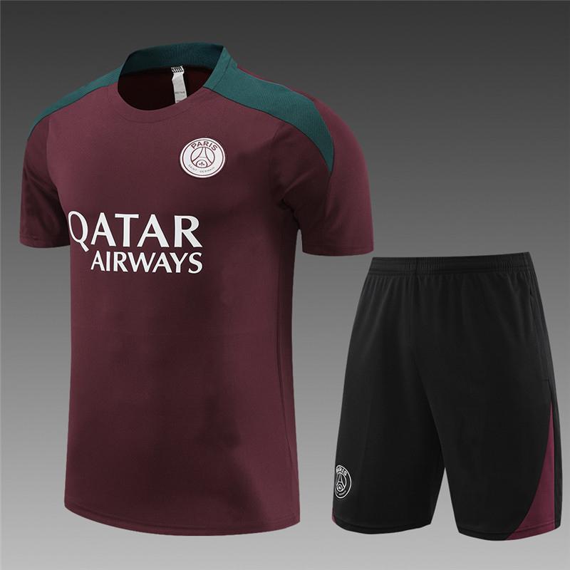 2526 パリサンジェルマン半袖サッカートレーニングスーツ大人男性ジャージ登場服|undefined