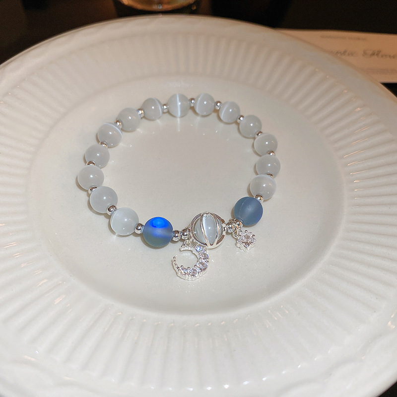 1 # pulsera de cristal de ópalo de circonita de luna estrella