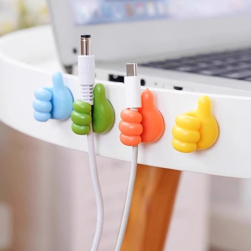 Thumb Hook Cord Organizer Desk Data Cable Storage Charging Cable Holder Wall Invisible No Drill Adhesive Hook