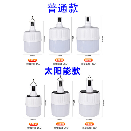 Cross-border new outdoor solar charging light bulb household bulb led power outage emergency energy-saving street stall light