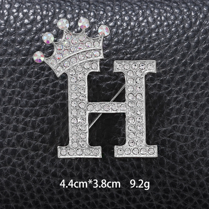 Simple Style Letter Crown Zinc Alloy Inlay Rhinestones Unisex Brooches display picture 8