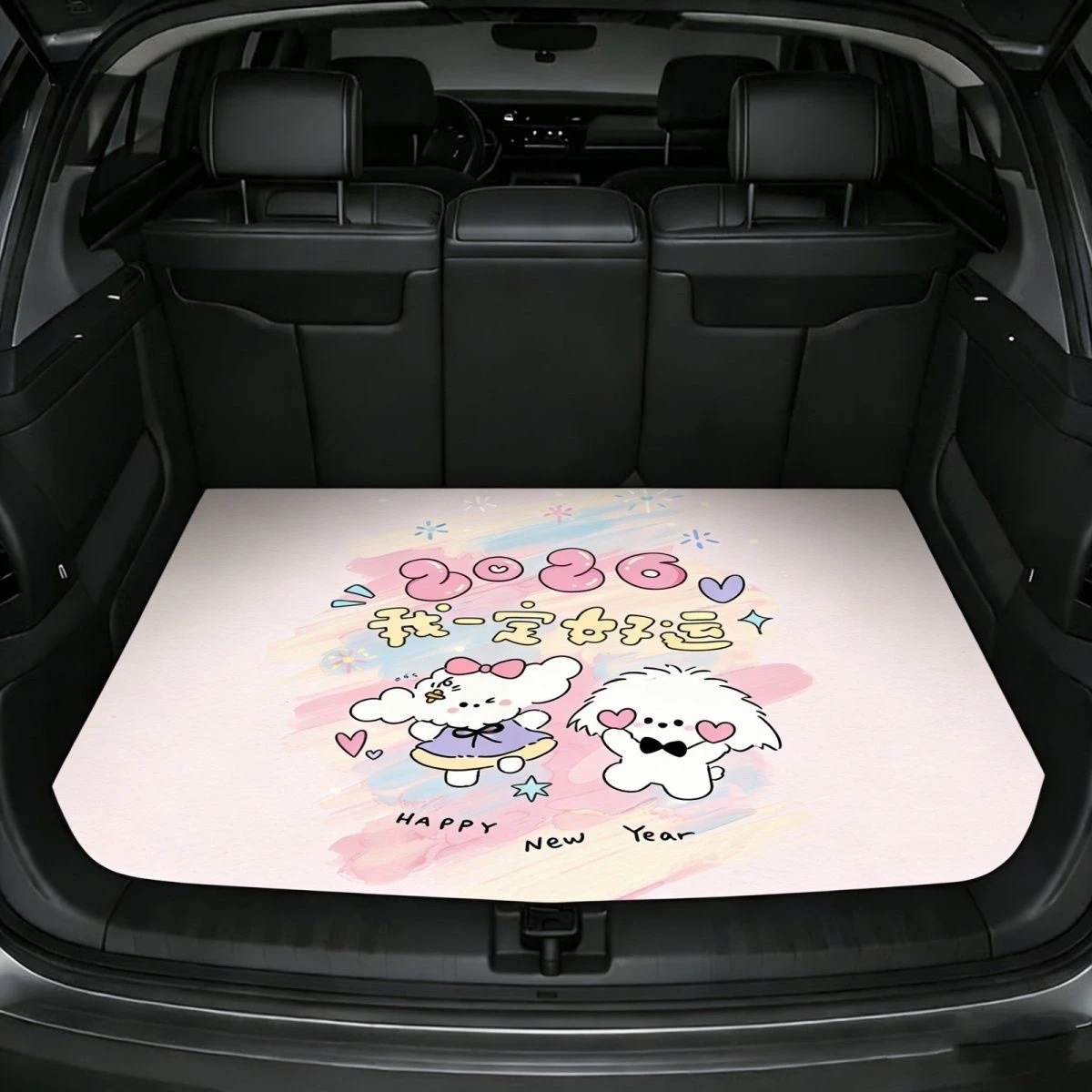 Cross-Border Cartoon Animation Car Trunk Mat, Universal for All Seasons, Water-Absorbent, Non-Slip, Dirt-Resistant, Wear-Resistant Crystal Velvet Floor Mat