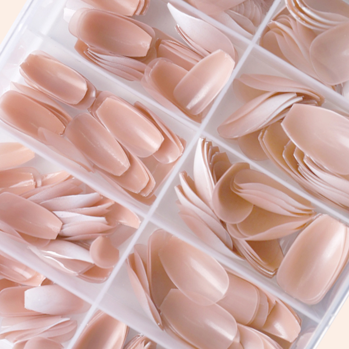 Fuente venta directa de fábrica Haili mismo estilo uñas al por mayor 360 piezas una caja de degradado de color sólido simple y elegante