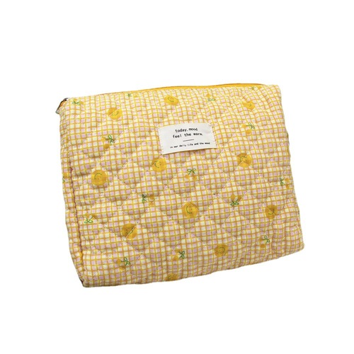 Large-capacity cosmetic bag printed storage bag liner bag portable storage student organization wash quilted cotton bag