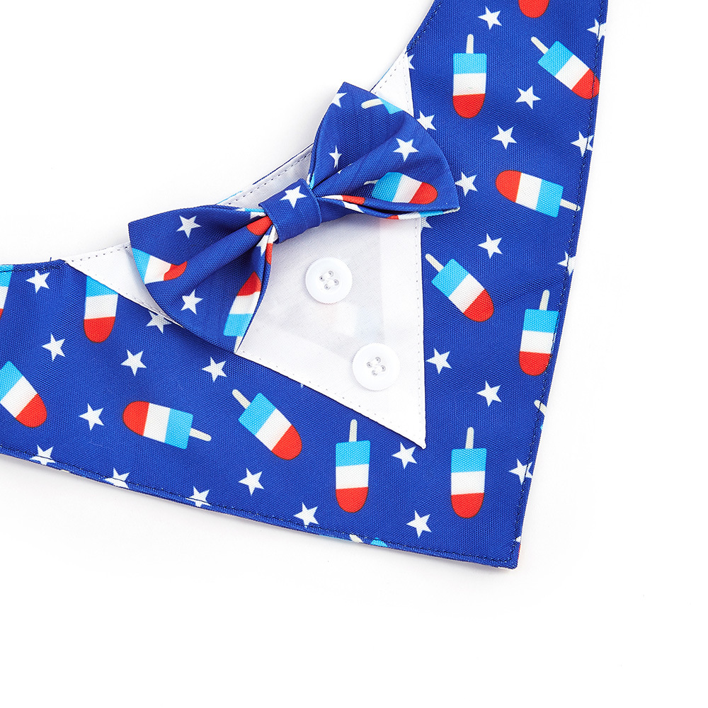 TANPOPO transfronterizo nuevo día de la independencia mascota fiesta decoración traje toallas de saliva para mascotas bufandas para perros