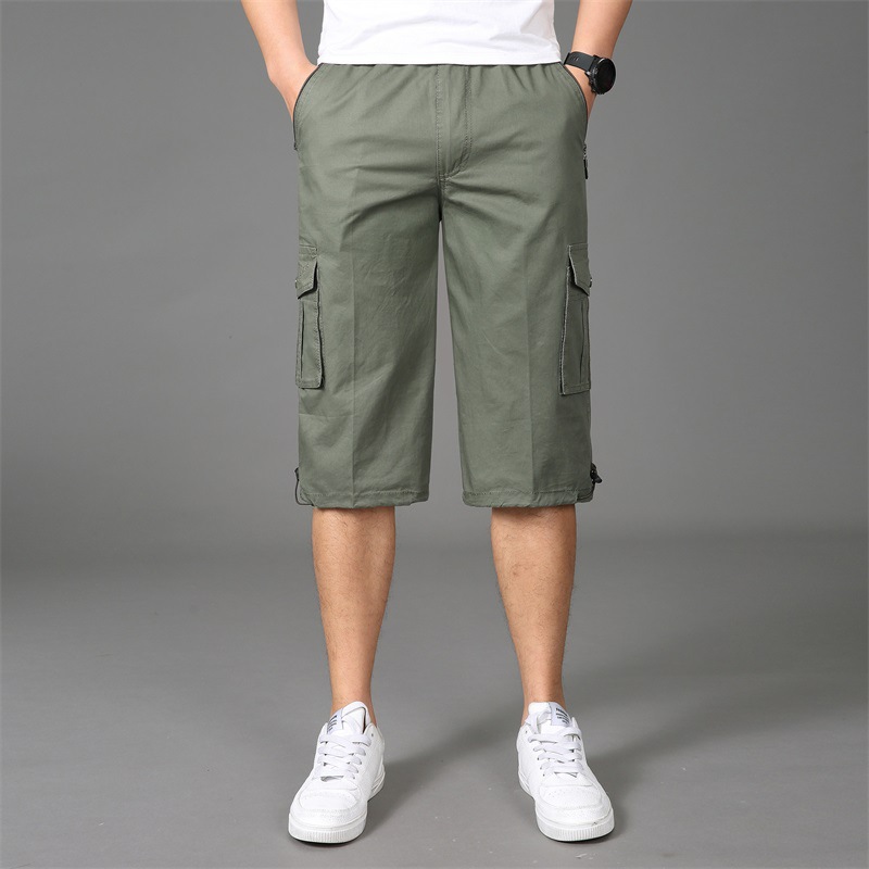 Baumwollshorts für Herren, Sommer 2021, trendige Marke, lockere und dünne Capri-Freizeithose für den Außenbereich_voghion.com