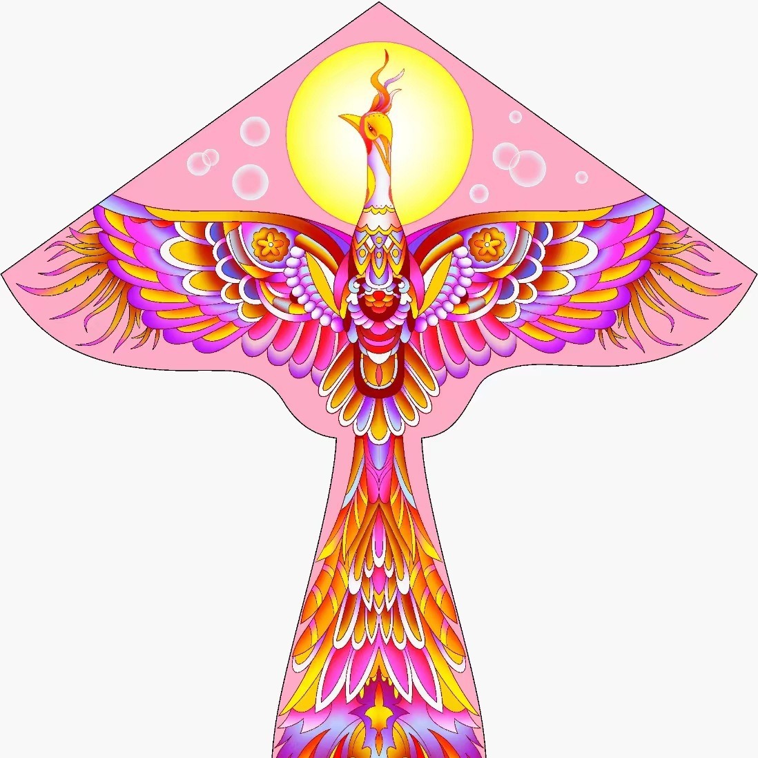 新款濰坊孔雀火鳳凰風箏 風箏孔雀開屏長尾七彩大型微風易飛風箏