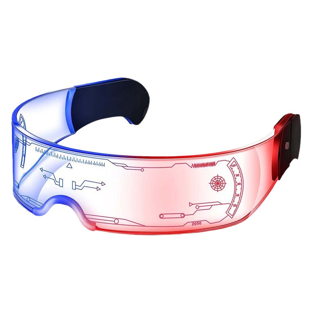 Gafas LED de ciencia ficción con un toque tecnológico, estilo cyberpunk, coloridas, para discoteca, gafas deslumbrantes, a la moda
