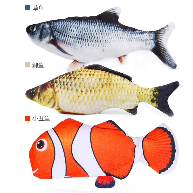 Peces eléctricos transfronterizos simulación de juguete peces USB recargable salto peces payasos carpa gato juguete al por mayor