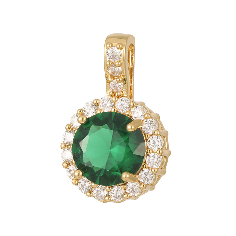 Joyas transfronterizas colgante de rubí esmeralda ligero de lujo accesorios de acero de titanio collar no decolor cadena clavícula