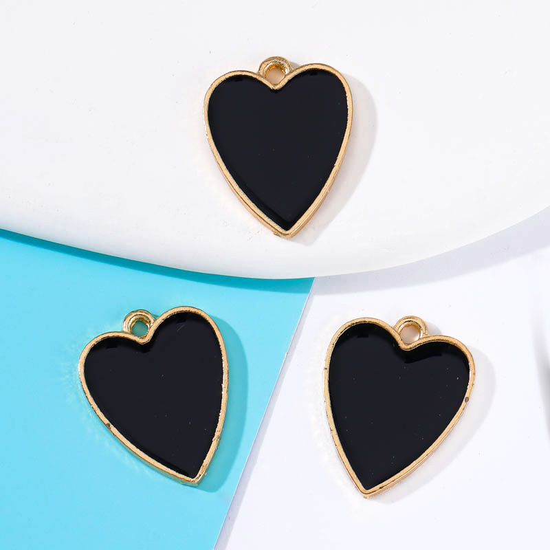 Alloy Material 20 PCS/Package Alloy Multicolor Heart Shape Pendant DIY Ornament Accessories Bracelets Earrings