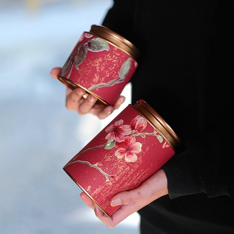 便携茶叶罐纸罐红茶绿茶茉莉花茶蜜桃乌龙茶通用储物茶叶罐伴手礼