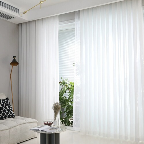 Simple, Fresh, and Elegant Chiffon Sheer Curtains – Thickened, Luxurious Yet Lightweight Design – Perfect for Living Rooms, Bedrooms, Balconies, Windows, and Hotel Projects! Wholesale Available.