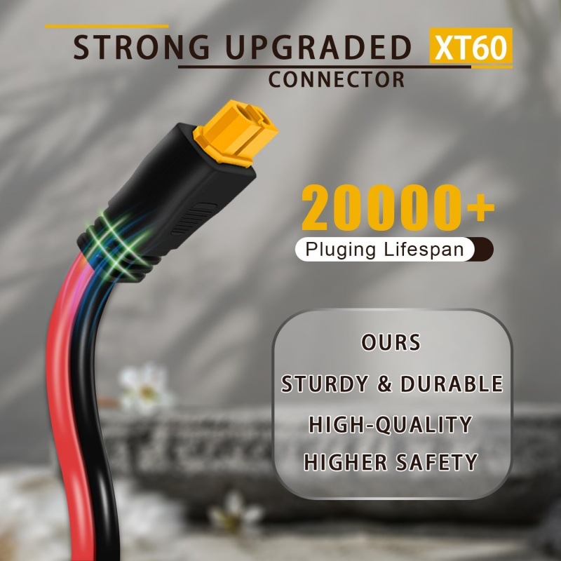 直供XT60电源线12AWG/14AWG*储能电池太阳能折叠包链插座接插头