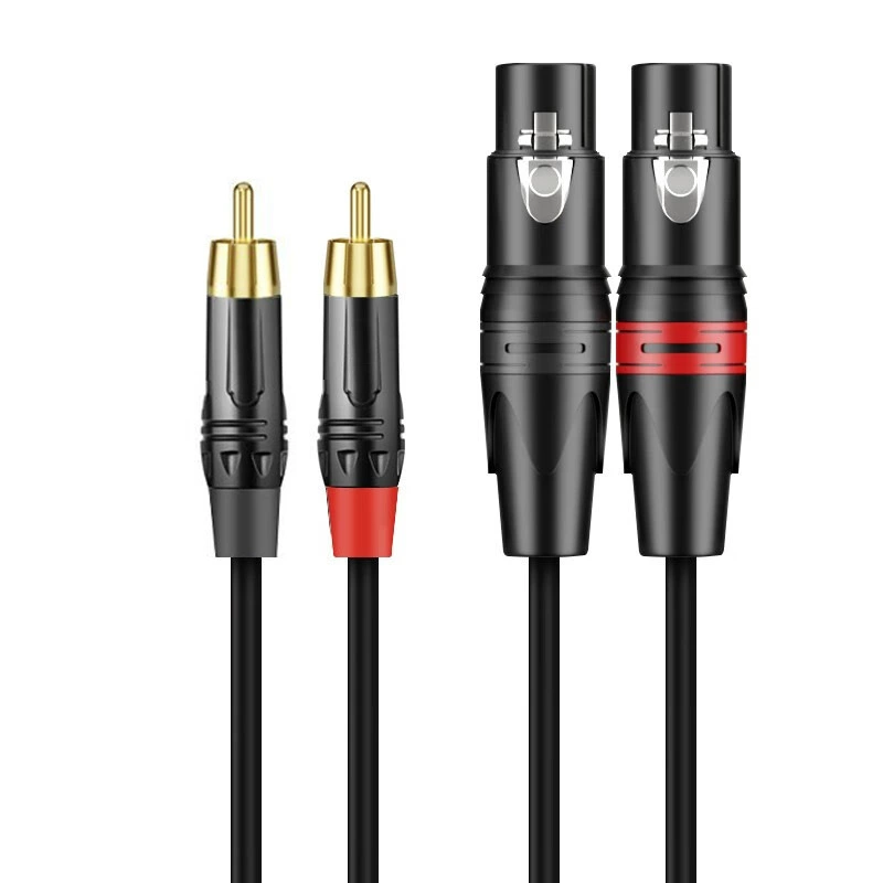 2RCA к 2 XLR женский аудио кабель, двойной лотос к двойному XLR женскому миксеру, кабель акустика усилитель