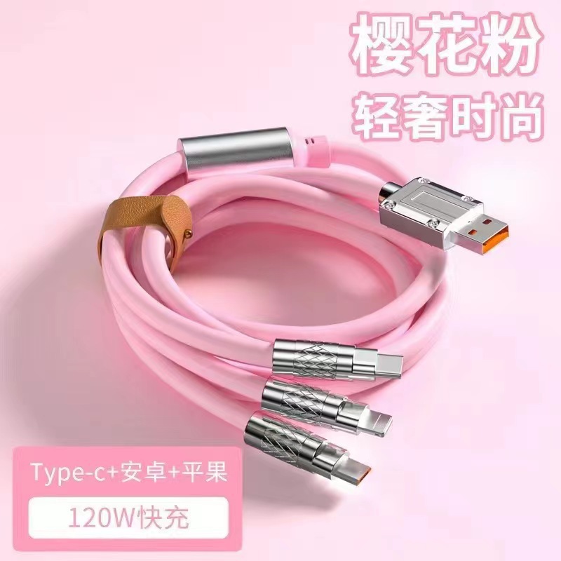 120w línea de carga súper rápida línea de pasajeros aleación de zinc un cable de datos líquido original cable de carga universal de teléfono móvil