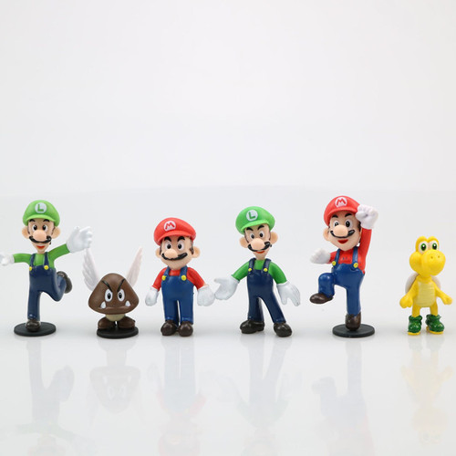 Cross-border animation 18 types of 6 Mario figures Luigi Yoshi Mushroom Super Mario doll model ornaments
