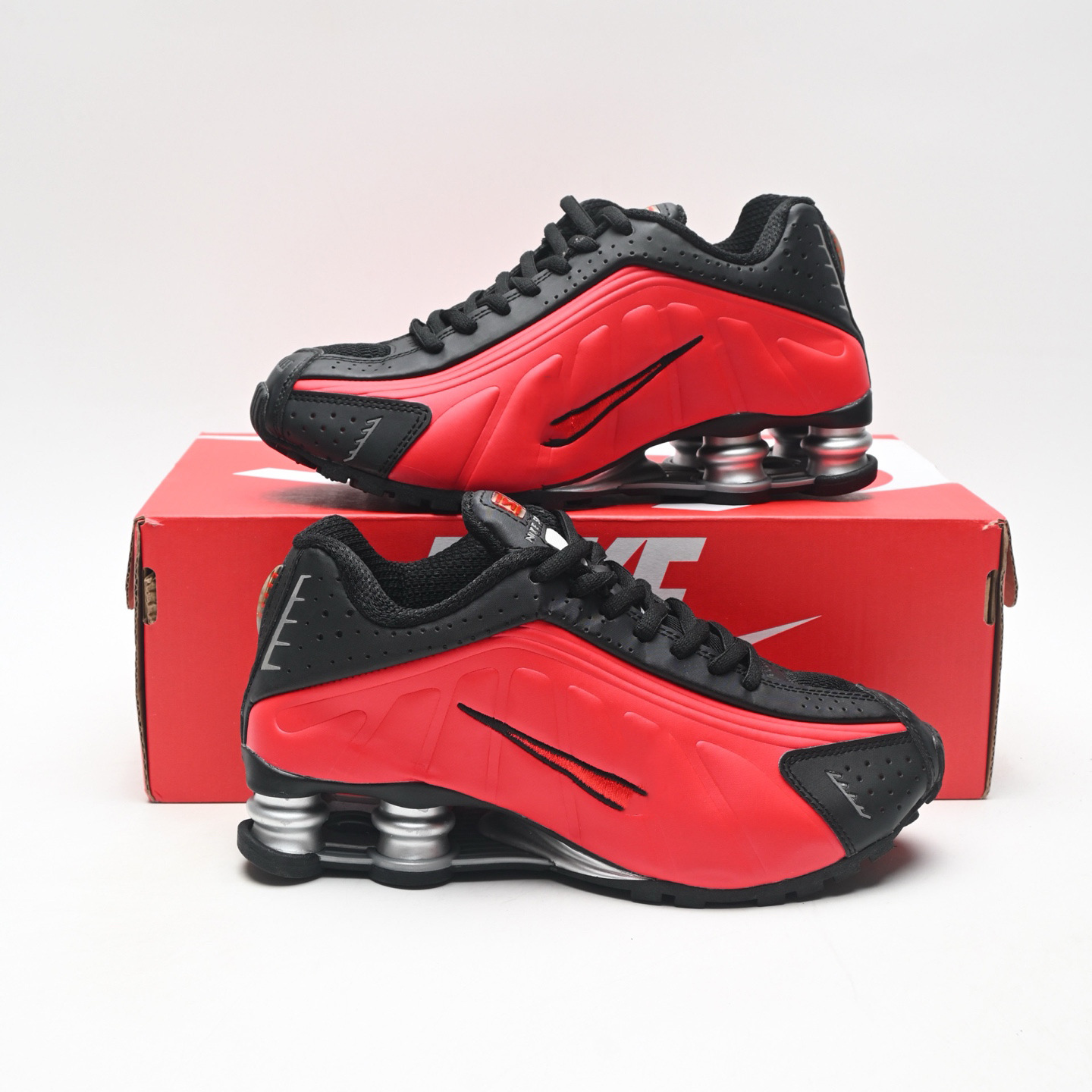 Tenis de Running con Cámara de Aire SHOX R4 Malla y Caucho Transpirable, Antideslizante para Correr y Deportes