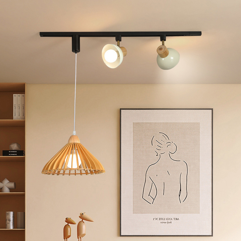 Retro Wabi-Jifeng focos de pista desplazable nuevo estilo estilo antiguo restaurante bar isla tienda de ropa candelabro comercial