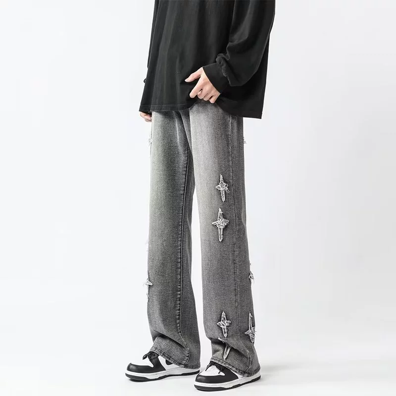 Retro fitted overall, trousers, jeans, American style, loose straight fit, high-quality style, oversize