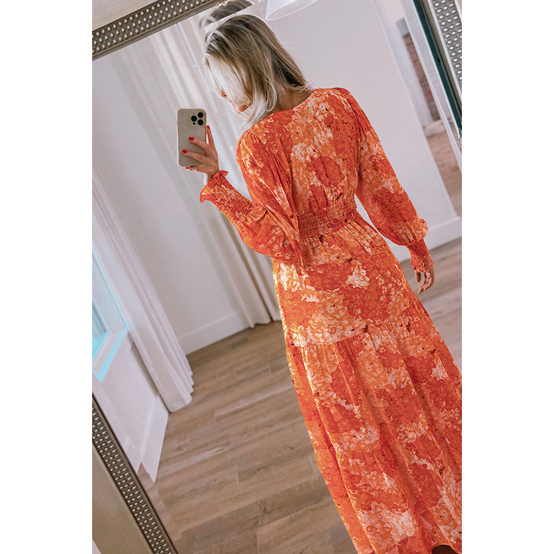 European And American Fashion & Trend Multi-color Printed Dress