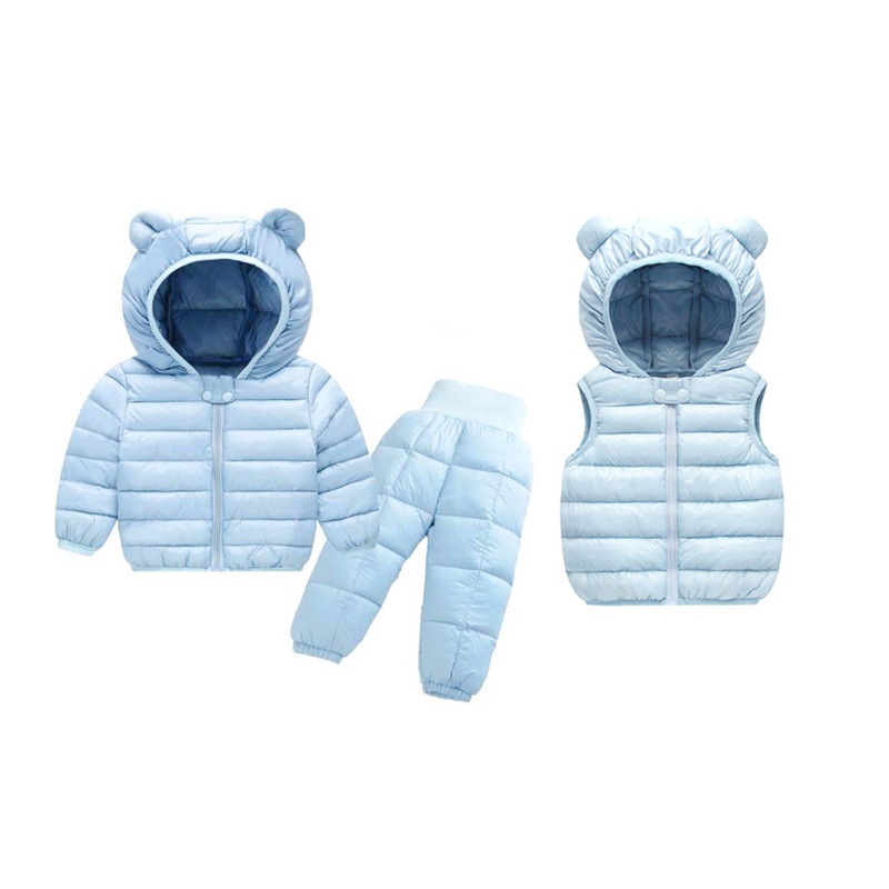 Otoño e invierno nuevo traje de ropa acolchada de algodón ligero para niños chaleco acolchado de algodón cálido para niños pantalones acolchados de algodón traje infantil