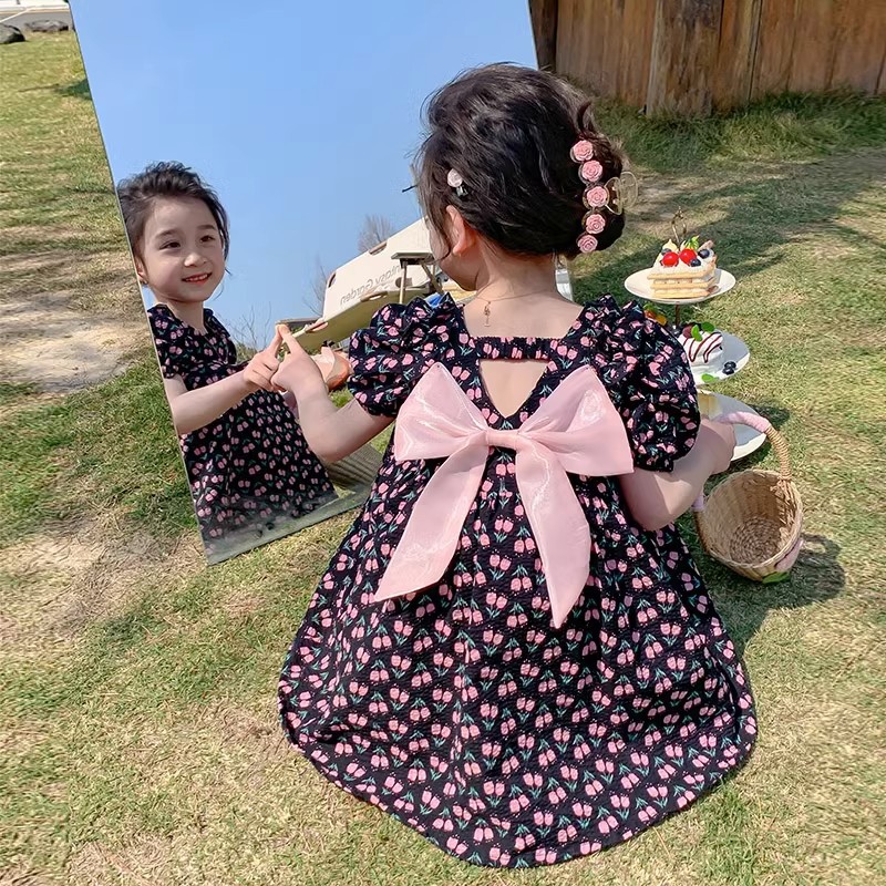 Las niñas se visten de verano 2023 nuevo occidental niña bebé verano moda niños vestido de verano princesa falda