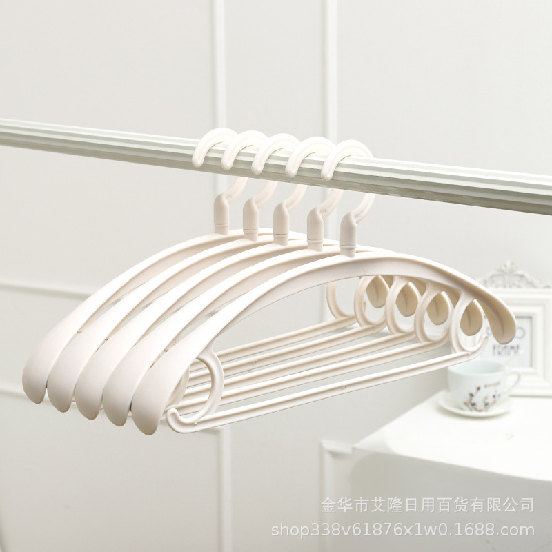 Percha de ropa de hombro ancho sin costuras percha de ropa para adultos percha de ropa de plástico húmedo y seco percha de ropa