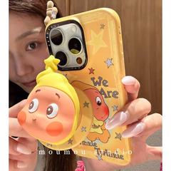 可爱卡通黄底星星人磁吸支架适用iPhone16promax苹果15手机壳14女