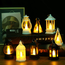 跨境新品风灯装饰小夜灯圣诞装饰品LED电子蜡烛灯马灯工艺品摆件