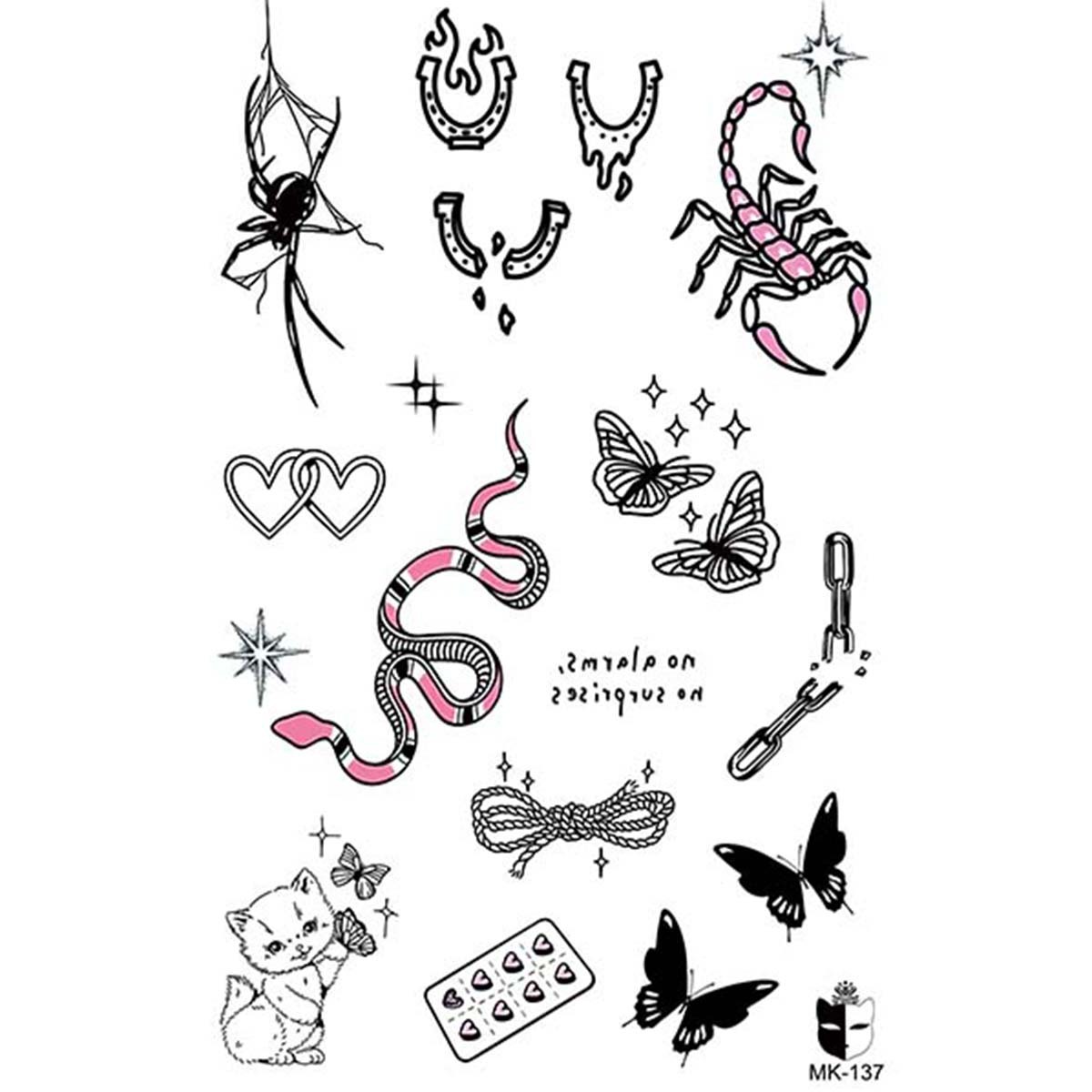 Animal blanco y negro desechable pegatinas de tatuaje belleza pegatinas de tatuaje moda estética patrón de personalidad dama pegatinas de tatuaje